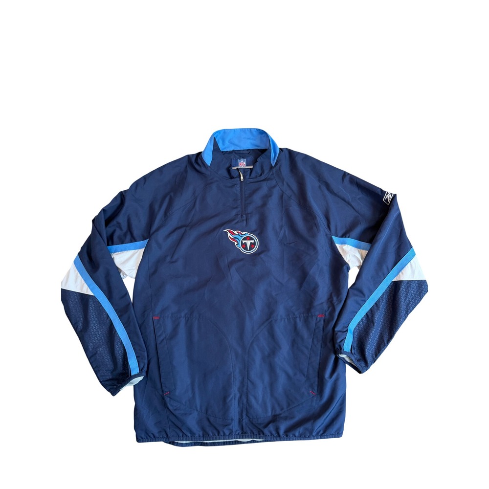 Reebok NFL Tennessee Titans Authentic Sideline Windbreaker Mens XL 1/4 Zip Vtg